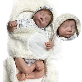20 Palčni Silikonski Bebe Lutka Ročno Poslikane Korenine Las Bebê Prerojeni De Mehki Silikonski Pеборн готовый Novorojenčka Lutke