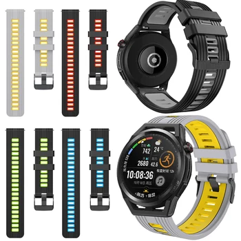 22 mm Silikonski Trak za Samsung Galaxy Watch 3 46mm Amazfit GTR Huawei Watch GT/GT2 / GT2 Pro /GT2e 46mm Pametno Gledati Trak
