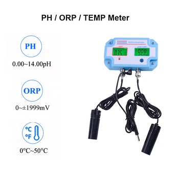 3 v 1, PH, ORP Temperature Merilnik Monitor Akvarij Hydroponics Bazen Pijte Vodo Kakovosti Analyzer Acidimeter Redox Tester