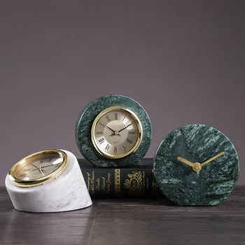 Marmor ustvarjalne namizno dekoracijo ura Nordijska high-end svetlobno razkošje študija namizna ura