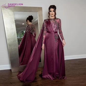 Morska deklica arabski O-vratu Večerno Obleko z Dolgimi Rokavi 2021 Luksuzni Kristalno Dubaj Maturantski Formalnih Obleke za Ženske Stranki Poroka Oblek
