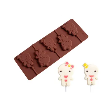 Nov Prihod Fantje Dekleta Čokolada Lollipop Plesni Torto Peko Pladenj DIY Baby Obliko Silikonsko Plesni Fondat Plesni Torto Dekoracijo Orodje