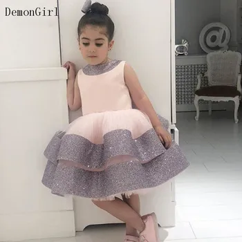 Zabuhle Baby Dekleta Stranka Obleke Koleno Dolžina Malo Princesa Rojstni Dan Obleko Otroke Božič Novo Leto Oblačila